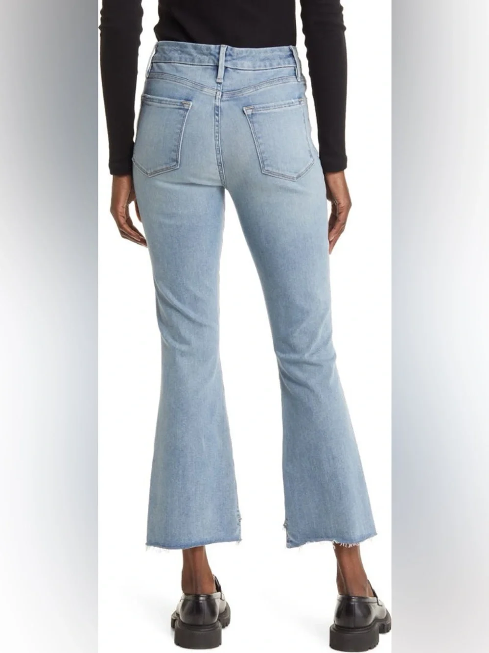 FRAME LE CROP MINI BOOT STAGGER RAW HEM GRENOBLE DESIGNER DENIM JEANS SZ 28 - Picture 2 of 15